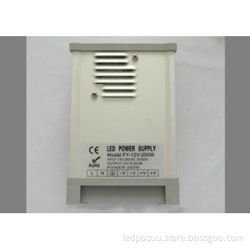 Aluminum Case Rainproof Power Supply 12V 250W With CE RoHS